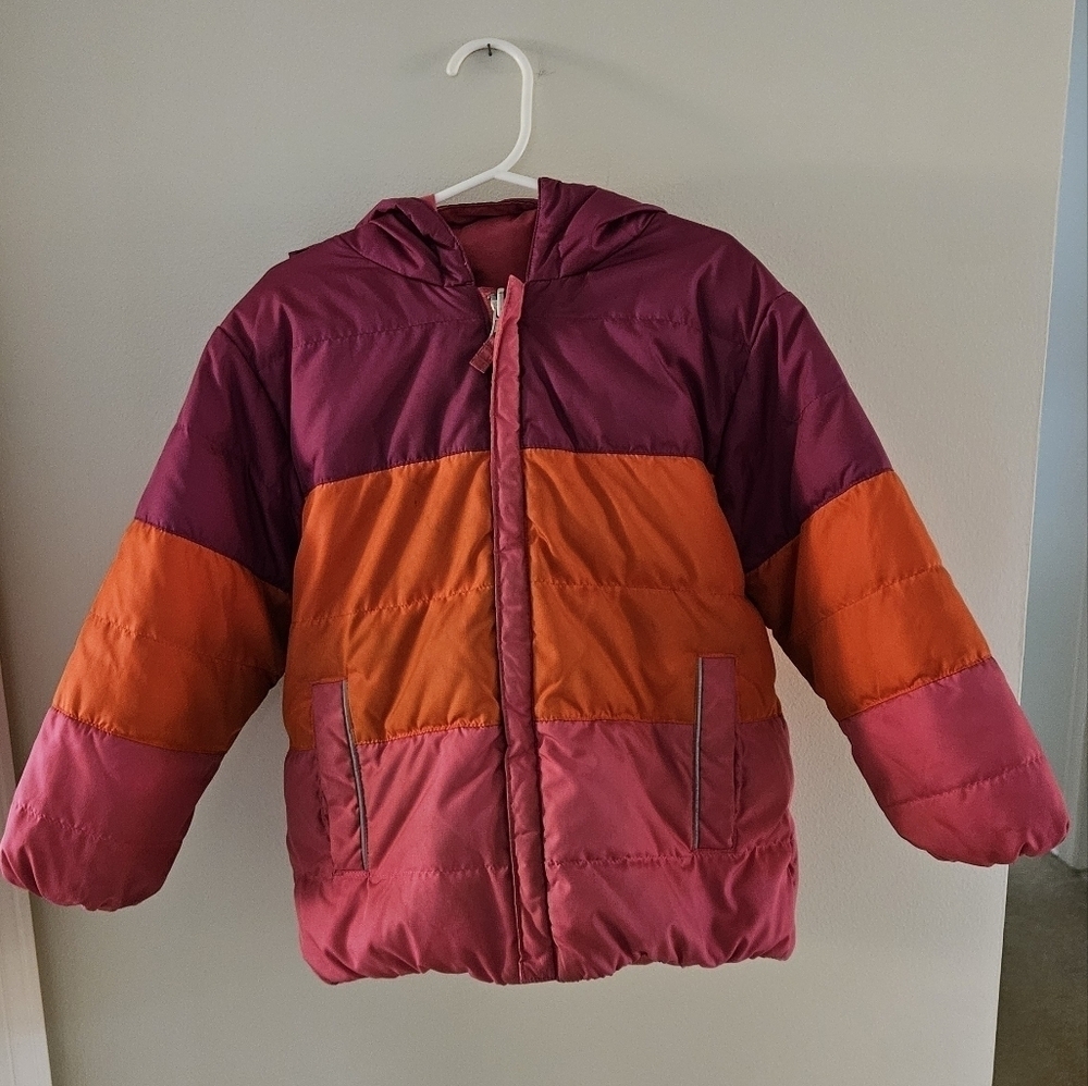 Hanna Andersson reversible block down coat size 100/3T